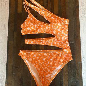 Orange Cupshe One Piece Swim Suit